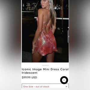 Iconic Image Mini Dress Coral Iridescent